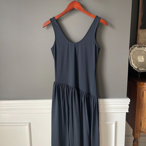 Ciao Lucia Savina Black V-neck Asymmetric Waist Stretch Jersey Maxi Dress Medium - Picture 3 of 8